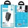 HOCO Caricabatteria da rete USB A + Type C PD QC3.0 3A 20W N61 black