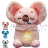 MeHoo Peluche Koala Che Respira, Giocattolo Animale Imbottito Respirante con Luci Musicali e Movimento Ritmico di Respirazione, Regalo Neonata Maschio Femmina (Rosa)