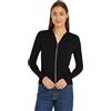 Calvin Klein Jeans Donna Cardigan Rib Zipped Cardigan con Zip, Nero (CK Black), XS
