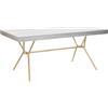 DKD Home Decor Tavolo da Pranzo DKD Home Decor Grigio Dorato Bianco Ottone Legno di mango (180 x 90 x 76 cm)