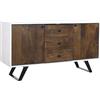 DKD Home Decor Credenza DKD Home Decor Bianco Marrone scuro Legno di mango 150 x 40 x 80 cm