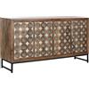Home ESPRIT Credenza Home ESPRIT Marrone Nero Argentato Naturale Legno di mango Specchio 150 x 38 x 80 cm