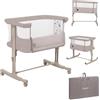 lionelo Aurora 3in1 Culla Co-sleeping e Lettino da viaggio per neonato bambini fino 9kg Regolabile in altezza e Inclinazione Parete aperta rete traspirata Materasso innovativo Zanzariera