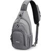 G4Free Zaino a tracolla antifurto per palestra, con foro per auricolari, per ciclismo, viaggi, escursionismo, uomo e donna, Grigio chiaro, Zaino daypack