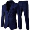 HIFI7 Abito Uomo Slim Fit 3 Pezzi Abiti da Sposa Elegante Cerimonia Giacca Gilet Pantaloni (IT, Testo, XL, Regular, Regular, Blu Navy)