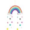 BSTCAR Giostrina per Culla Arcobaleno, Campanelle Eoliche, Lettino Boho, Nappe Arcobaleno per bebè, Decorazione da Appendere (rosa)