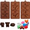 Rairsky 3 Pezzi Stampi Cioccolatini in Silicone, Forme di Animali, 3D Stampi per Caramelle, Antiaderente per Dolci, Cioccolato Fai da Te, Gelatina, Sapone