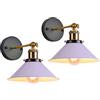 iDEGU 2 Pezzi Lampade da Parete Vintage, 22cm Applique da Parete Retrò Lampadario Plafoniera E27 Illuminazione da Parete Moderna per Camera da Letto, Soggiorno, Camera per Bambini (Viola)