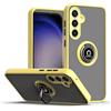 CRAVEN Cover per Oppo A16 / A16s / A54s con Anello Ring Antiurto Protezione Case Rugged Custodia, Adesione Magnetica, Sottile Morbido Silicone Bumper Anti-Impronte, Giallo