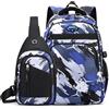 Tanou Zaino Scuola Media e Superiore, Grandi Zaini Elementari Bambino di 2 Pezzi, Impermeabile Nylon Daypack Zaino Ragazzo per la Scuola e Viaggio, Mimetica Blu
