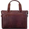ROYALZ 'Atlanta' Borsa a Tracolla in Pelle da Uomo Vintage per Laptop 15.6' Borsa da Lavoro, Colore:Roma Cognac Marrone