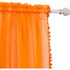 Elegant Comfort Tende semi-trasparenti con nappe con pompon - Set di 2 pannelli - con tasca per asta da 5 cm - Tende per soggiorno, camera da letto, 60 x 84 cm, colore: arancione