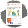 OFITURIA Fogli colorati, Confezione da 50 Fogli A3 80 g - Carta colorata per hobby creativi, stampante, scrapbooking - Fogli colorati (Grigio, 50 fogli)
