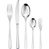 Sambonet Taste 52553-N2 - Set di Posate monoblocco in acciaio inox 18/10, per 12 persone, 60 pezzi: 12 forchette, 12 cucchiai, 12 coltelli, 12 cucchiaini da té, 12 forchette dolce