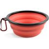 PhoneNatic Ciotola pieghevole per cani in silicone rosso, ciotola da viaggio per cani e gatti con moschettone, XL, rosso, 1000 ml, 60014340