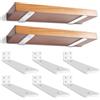 YFCVIP 6 Pezzi Staffe per Mensole Pesanti, Reggimensola Legno per Montaggio a Parete, Supporti Mensola Reggi Mensola Porta Mensole da Muroper la Casa, la Cucina e l'ufficio | 30cm, Portata 70 Kg (Bianco)