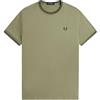 Fred Perry T-shirt con doppia punta, verde menta oliva/verde notte, Menta/Verde notte, L