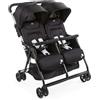 CHICCO Passeggino Gemellare Chicco Ohlala Twin Black Night con Parapioggia