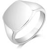 LUXURY MILANO Anello bianca con sigillo classico in argento