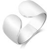 LUXURY MILANO Anello a fascia bianca in argento