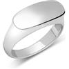 LUXURY MILANO Anello chevalier bianca in argento