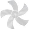 Violiica Lama di ricambio per ventola da 40,6 cm con copertura per dado a cinque foglie per piedistallo e ventilatori da scrivania, realizzata in plastica PP leggera (bianco)