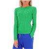 Polo Ralph Lauren Maglione a trecce verde in cotone
