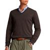 Polo Ralph Lauren Maglione a V marrone in lana merino lavabile