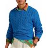 Polo Ralph Lauren Maglione in cotone a trecce azzurro