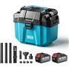 Seesii Aspiratutto Solidi e Liquidi, 2x4000mAh Batterie, 10L Aspirapolvere Bidone, 2 Velocità, Tracolla, 4 Ruote e Accessori, Ideale per Auto/Cantiere/Esterno/Casa (Blu)