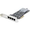 StarTech.com Scheda di rete 2.5 Gigabit a 4 porte - Ethernet PCIe da 2,5 Gbps NBASE-T, Intel I225-V, per PC, NIC Multi-Gigabit, LAN server PCI Express, Interfaccia [PR42GI-NETWORK-CARD]