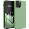 kwmobile Cover per Apple iPhone 12 Pro Max Custodia - Back Case per Smartphone in Silicone TPU - Protezione Gommata - verde ceramica