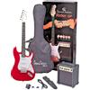 Soundsation Chitarra Elettrica Amplificatore 10 w Custodia e Kit Accessori Candy Apple Red