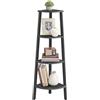 VASAGLE Libreria Angolare a 4 Ripiani, Scaffale ad Angolo, Acciaio, Robustezza, Stile Industriale, Angoliera per Soggiorno, Porta Piante da Interno, Grigio Antracite e Nero Opaco LLS034B22