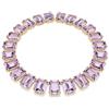 Swarovski Millenia Collana, Gioiello Versatile con Cristalli Oversize Viola, Pietre Preziose a Taglio Ottagonale, Chiusura in Cromo Cobalto, Placcatura in Tonalità Oro, 36-39 cm, 2 cm