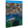 ConKrea QUADRO SU TELA CANVAS - INTELAIATO - PRONTO DA APPENDERE - Grecia - Mare - 30x40cm - Senza Cornice - (cod.1828)