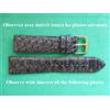 20 Mm Bracciale Vero Cuoio Finta Serpente Cobra Grigio Chiaro E Antracite