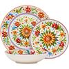 Namai Casa Servizio Piatti in Porcellana 6 Persone - Set Piatti 18 Pezzi - Sunflower Set 18 Piatti