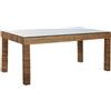 Home ESPRIT Tavolo da Pranzo Home ESPRIT Naturale Vetro Temperato Fibra teak 180 x 90 x 77 cm