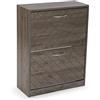 VERSA Scarpiera Niall in Stile Rustico, Misure (H x L x P) 74,5 x 57 x 24 cm, Grigio