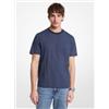 Michael Kors per uomo. [CS5529A5KS] Maglietta con logo blu, Casual, Cotone, Manica corta