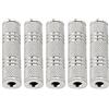 KUOQIY KUOQI 5 pezzi accoppiatore audio femmina a femmina, adattatore stereo in metallo argento, per prolunga cavo auricolari