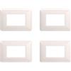 ZOREI 4 Pezzi Placche Compatibile Con Bticino Matix, Placche In Plastica (3 Posti/Moduli,Bianco)
