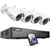 ANNKE 1080P Kit Sicurezza Esterno con Hard Disk 1TB, 3K Lite H.265+ DVR 8 Canali, 4x Telecamere 2MP con Registrazione 24/7, Sistema di Sorveglianza Interno/Esterno, Rilevamento AI Persone e Veicoli
