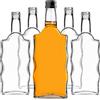 KADAX Bottiglie di vetro da 500 ml, 5 pezzi, bottiglie vuote con tappo a vite, piccole bottiglie di liquore da riempire, bottiglie di vino in vetro, bottiglie decorative (nero)