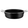 Alessi Pots&Pans Casseruola al, Alluminio con Rivestimento Antiaderente, Inossidabile 18/10, Fondo in Acciaio Magnetico Adatto Anche alla Cottura a Induzione, Nero, 24 cm