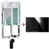 Pucci ECO Cassetta Scarico Incasso WC Sospeso e Placca Eco Linea Nero Lucido | 1322490201+80230561