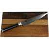 Palatina Werkstatt Kai Shun DM 0701 - Coltello damascato giapponese ultra affilato, lama 15 cm + tagliere in legno a barile 25 x 15 cm