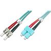 DIGITUS DK-2512-01/3 - Cavo In Fibra Ottica OM3 - 1 m - da ST a SC - Duplex - 1/10/40/100 Gbit/s - Cavo LAN In Fibra Ottica Multimodale MM - Tipo Di Fibra: 50/125 µ - Turchese (Aqua)