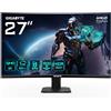 Gigabyte GS27QC 27 Monitor da Gioco Curvo QHD - 2560 x 1440, 1500R, 165Hz, 1ms, 250 cd/m², FreeSync Premium, HDR Ready, HDMI 2.0, Displayport 1.4